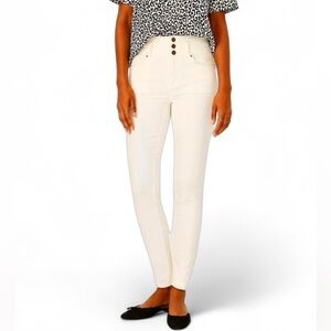 NWT!! Ann Taylor The Skinny High Waist Triple Button Cream Color Jeans